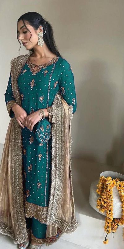 LG 1923 Firozi Color Faux Georgette With Sequence Handmade Moti Work Salwar Suit Casual, Wedding, Party, Festive, Events Etc.4-6 Working Days@ 2149/-only | Jump Suits, Salwar suit, Casual Suits, Creative suits, Designer Suits, Palazzo Suits, Party Wear Suits, Patiala Suits, Straight Suits