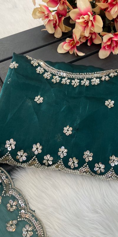 BT 400 Firozi in Jimmy Chou Silk Embroidery Work & Lace Work Saree . Grab it for ₹2999. Delivery 4-6 Working Days. Shop now. | Sarees, Bollywood Sarees, Creative Sarees, Designer Sarees, Embroidered Sarees, Ethnic Saree, Modern Digital sarees, Party Wear Sarees