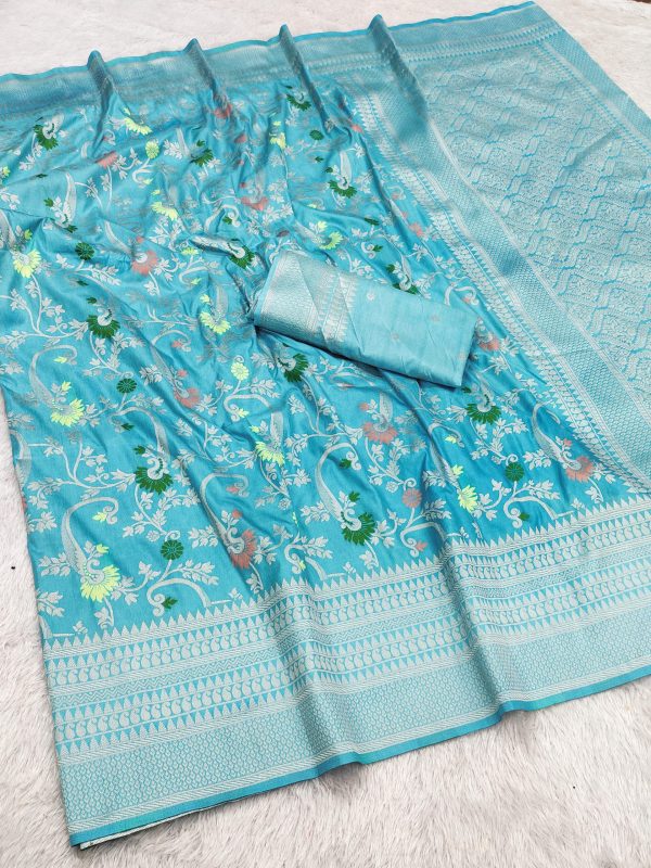 MB 105 Firozi in Color Khaddi Pashmina Lace Work & Zari Work Saree . Special Price ₹1999. Delivery 4-6 Working Days. Shop now. | Sarees, Bollywood Sarees, Creative Sarees, Designer Sarees, Embroidered Sarees, Ethnic Saree, Modern Digital sarees, Party Wear Sarees