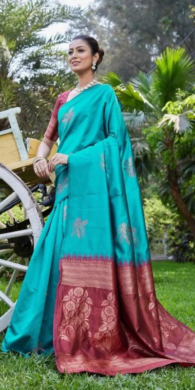 KPR 257 Firozi Soft Lichi Silk Saree with Lace Work & Lace Border. Now at just ₹1349. Delivery 4-6 Working Days. Shop now. | Sarees, Bollywood Sarees, Creative Sarees, Designer Sarees, Embroidered Sarees, Ethnic Saree, Modern Digital sarees, Party Wear Sarees