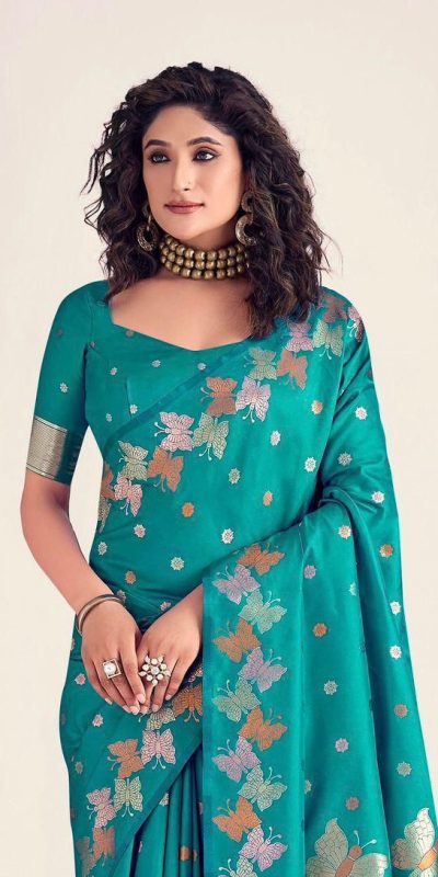 KPR 256 Firozi in Soft Lichi Silk Lace Border & Lace Work Saree . Special Price ₹1449. Delivery 4-6 Working Days. Shop now. | Sarees, Bollywood Sarees, Creative Sarees, Designer Sarees, Embroidered Sarees, Ethnic Saree, Modern Digital sarees, Party Wear Sarees