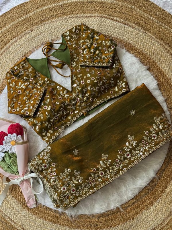 AC MISTY Gold in Fandy Chiffon Embroidery Work & Sequins Work Saree . Available at ₹1999 only. Delivery 4-6 Working Days. Shop now. | Sarees, Bollywood Sarees, Creative Sarees, Designer Sarees, Embroidered Sarees, Ethnic Saree, Modern Digital sarees, Party Wear Sarees