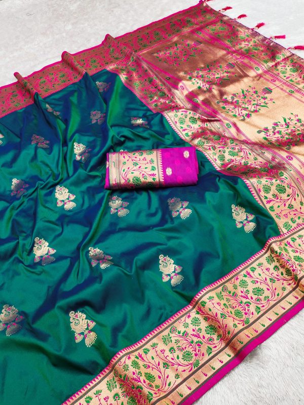MB 28 Green in Banarasi Silk Lace Work & Zari Work Saree . Wedding, Party, Festive, Events Festive Deal ₹2399. Delivery 4-6 Working Days. Shop now. | Sarees, Bollywood Sarees, Creative Sarees, Designer Sarees, Embroidered Sarees, Ethnic Saree, Modern Digital sarees, Party Wear Sarees