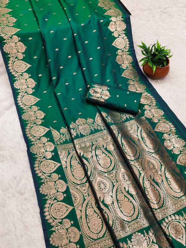 MB 142 Green Banarasi Silk with Zari Work & Lace Work Saree . Affordable Price ₹1899. Delivery 4-6 Working Days. Shop now. | Sarees, Bollywood Sarees, Creative Sarees, Designer Sarees, Embroidered Sarees, Ethnic Saree, Modern Digital sarees, Party Wear Sarees