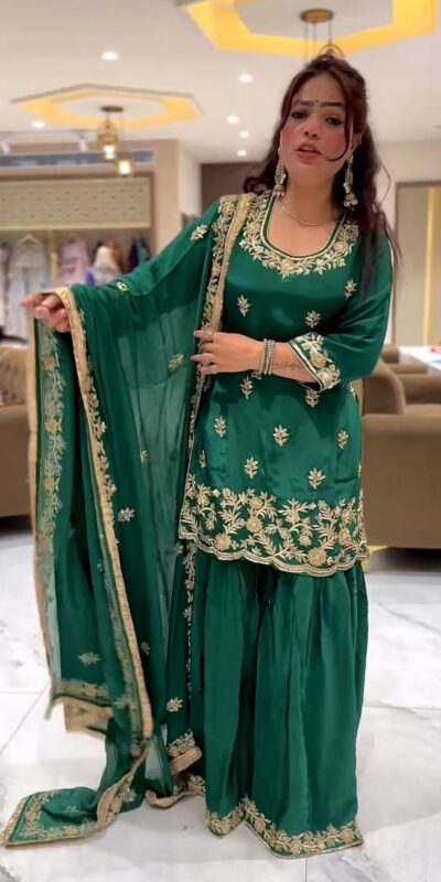 ND 5044 Green Natural Crep With Embroidery Work Salwar Suit . Affordable Price ₹2149. Delivery 4-6 Working Days. Shop now. | Jump Suits, Salwar suit, Casual Suits, Creative suits, Designer Suits, Palazzo Suits, Party Wear Suits, Patiala Suits, Straight Suits
