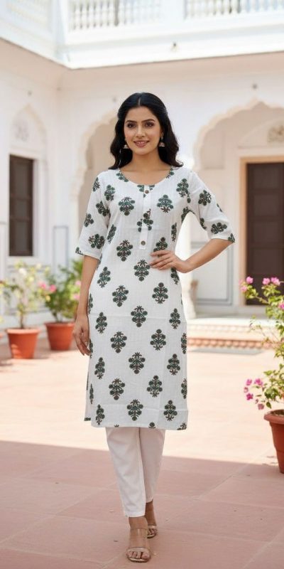 INLI White Beauty Green Color Rayon Print Kurti with Designer Work. Get it for ₹1199. Delivery 4-6 Working Days. Shop now. | Kurti, Bollywood Kurti, Creative Kurtis, Designer Kurti, Party Wear Kurti, Selfie Kurti