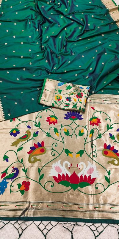 MB 149 Green Silk Saree with Zari Work & Lace Work. Wedding, Party, Festive, Events, Grab it for ₹2549. Delivery 4-6 Working Days. Shop now. | Sarees, Bollywood Sarees, Creative Sarees, Designer Sarees, Embroidered Sarees, Ethnic Saree, Modern Digital sarees, Party Wear Sarees