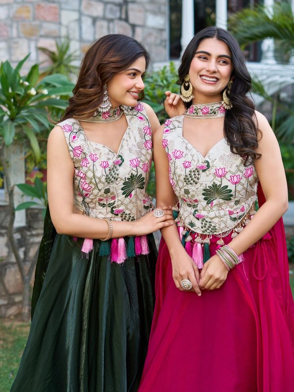 Ram 125 Green in Pure simar tissue silk Embroidery Work Lehenga Choli . Exclusive Offer ₹2649. Delivery 4-6 Working Days. Shop now. | Lehenga, Bollywood Lehenga, Creative Lehenga, Designer Lehenga, Embroidered Lehenga, Party Wear Lehenga