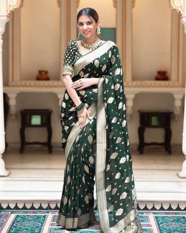KPR 190 Green Soft Lichi Silk Jacquard Work Saree with Designer Work Wedding, Party, Festive, Events, Deal ₹1399. Delivery 4-6 Working Days. Shop now. | Sarees, Bollywood Sarees, Creative Sarees, Designer Sarees, Embroidered Sarees, Ethnic Saree, Modern Digital sarees, Party Wear Sarees