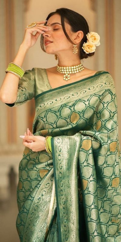 KPR 231 Green Soft Lichi Silk Saree with Designer Work. Wedding, Party, Festive, Events, Festive Deal ₹1449. Delivery 4-6 Working Days. Shop now. | Sarees, Bollywood Sarees, Creative Sarees, Designer Sarees, Embroidered Sarees, Ethnic Saree, Modern Digital sarees, Party Wear Sarees