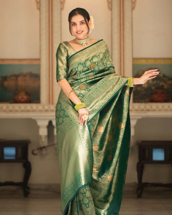 KPR 231 Green Soft Lichi Silk Saree with Designer Work. Wedding, Party, Festive, Events, Festive Deal ₹1449. Delivery 4-6 Working Days. Shop now. | Sarees, Bollywood Sarees, Creative Sarees, Designer Sarees, Embroidered Sarees, Ethnic Saree, Modern Digital sarees, Party Wear Sarees