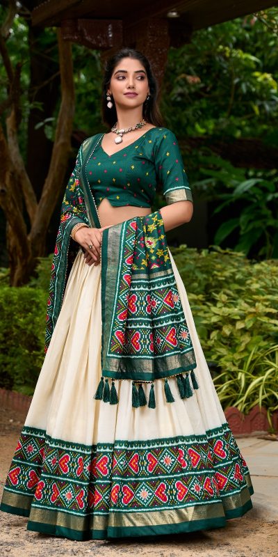 LNB 1230 Green Tasar Silk Lehenga Choli Perfect for Wedding, Party, Diwali, Ethnic Day, Family Gatherings – . Festive Deal ₹2449. Delivery 4-6 Working | Lehenga, Bollywood Lehenga, Creative Lehenga, Designer Lehenga, Embroidered Lehenga, Party Wear Lehenga
