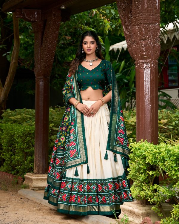 LNB 1230 Green Tasar Silk Lehenga Choli Perfect for Wedding, Party, Diwali, Ethnic Day, Family Gatherings – . Festive Deal ₹2449. Delivery 4-6 Working | Lehenga, Bollywood Lehenga, Creative Lehenga, Designer Lehenga, Embroidered Lehenga, Party Wear Lehenga