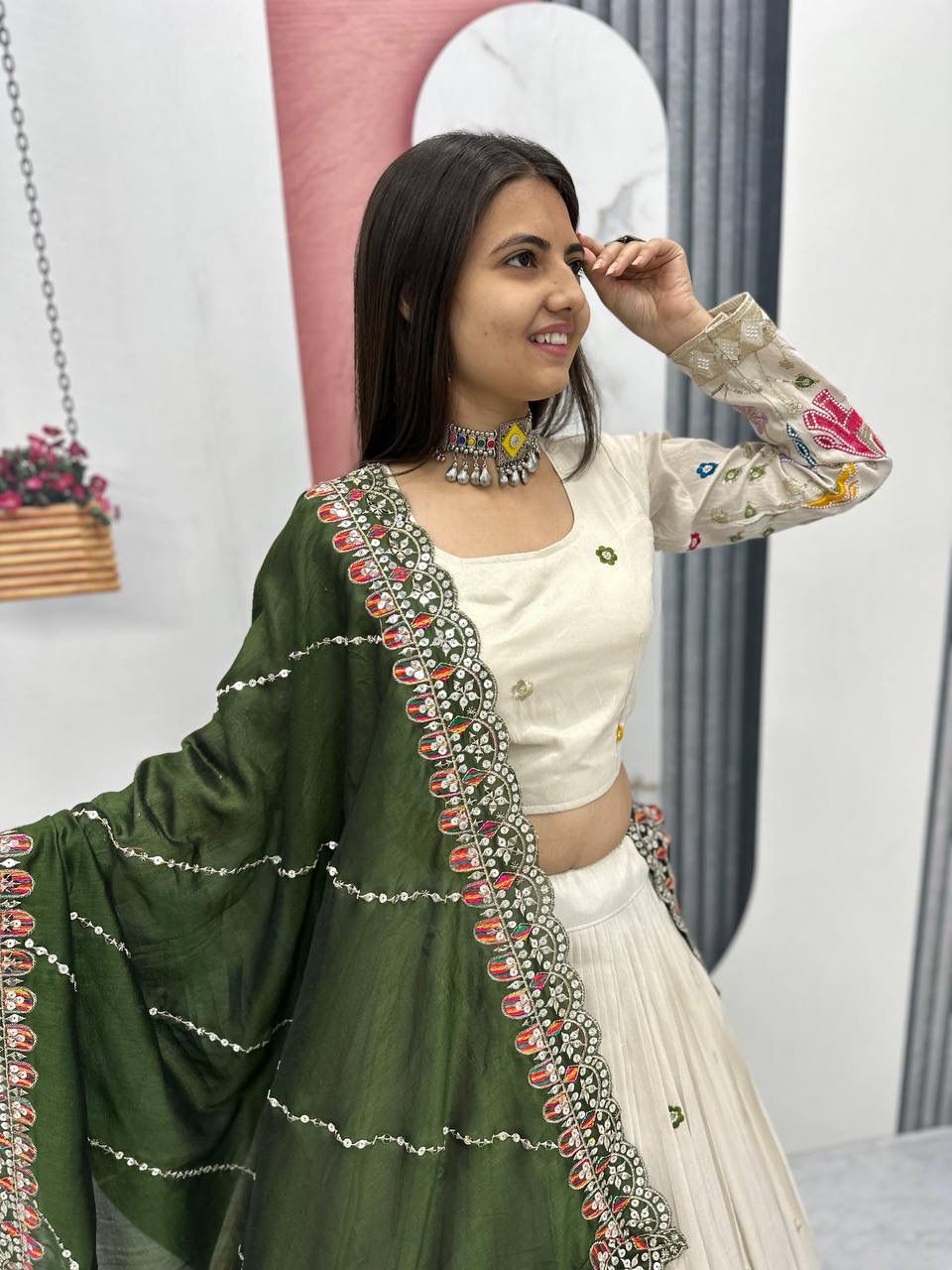 PC 503 Green in Pure Tissue Silk Cut Work & Lace Work Lehenga Choli . Now at just ₹2349. Delivery 4-6 Working Days. Shop now. | Lehenga, Bollywood Lehenga, Creative Lehenga, Designer Lehenga, Embroidered Lehenga, Party Wear Lehenga