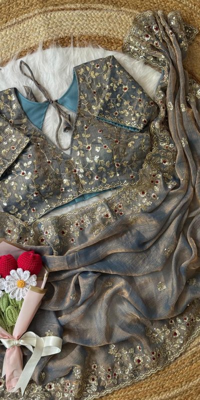 AC MISTY Grey in Fandy Chiffon Embroidery Work & Sequins Work Saree . Available at ₹1999 only. Delivery 4-6 Working Days. Shop now. | Sarees, Bollywood Sarees, Creative Sarees, Designer Sarees, Embroidered Sarees, Ethnic Saree, Modern Digital sarees, Party Wear Sarees