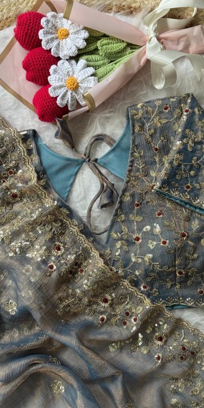 AC MISTY Grey in Fandy Chiffon Embroidery Work & Sequins Work Saree . Available at ₹1999 only. Delivery 4-6 Working Days. Shop now. | Sarees, Bollywood Sarees, Creative Sarees, Designer Sarees, Embroidered Sarees, Ethnic Saree, Modern Digital sarees, Party Wear Sarees