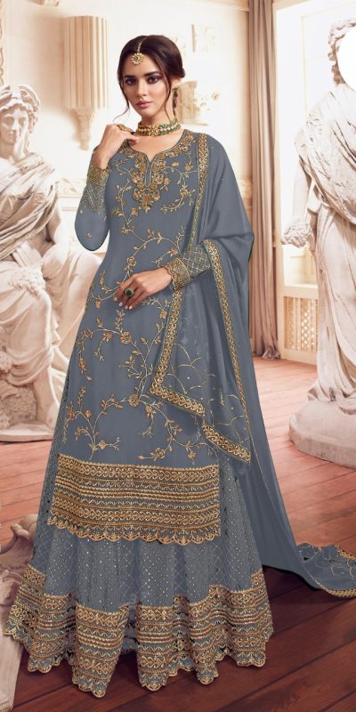 FC LT 4902 Grey Georgette with Embroidery Work Salwar Suit . Affordable Price ₹2399. Delivery 4-6 Working Days. Shop now. | Jump Suits, Salwar suit, Casual Suits, Creative suits, Designer Suits, Palazzo Suits, Party Wear Suits, Patiala Suits, Straight Suits