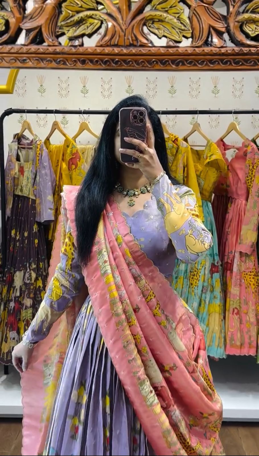 PC 539 Lavender Color Cotton Lehenga Choli with Kalamkari Print. Exclusive Offer ₹2049. Delivery 4-6 Working Days. Shop now. | Lehenga, Bollywood Lehenga, Creative Lehenga, Designer Lehenga, Embroidered Lehenga, Party Wear Lehenga