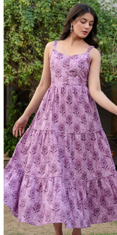 INLI Coral Lavender Color Cotton With Printed Designer Work Gown . Wedding, Party, Festive, Events, Grab it for ₹1449. Delivery 4-6 Working Days. Shop now. | Gowns, Bollywood Gowns, Creative Gowns, Designer Gowns, Embroidered Gowns, Party Wear Gowns