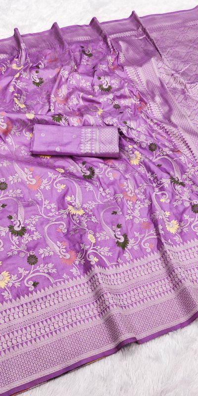 MB 105 Lavender in Color Khaddi Pashmina Lace Work & Zari Work Saree . Special Price ₹1999. Delivery 4-6 Working Days. Shop now. | Sarees, Bollywood Sarees, Creative Sarees, Designer Sarees, Embroidered Sarees, Ethnic Saree, Modern Digital sarees, Party Wear Sarees
