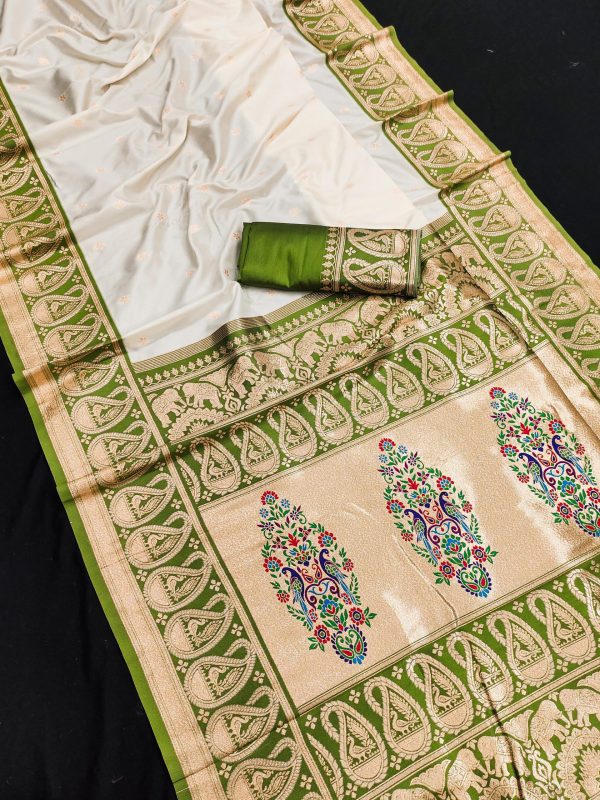 MB 1213 Mahendi Color Banarasi Saree with Zari Work & Lace Work. Wedding, Party, Festive, Events, Festive Deal ₹2099. Delivery 4-6 Working Days. Shop now. | Sarees, Bollywood Sarees, Creative Sarees, Designer Sarees, Embroidered Sarees, Ethnic Saree, Modern Digital sarees, Party Wear Sarees