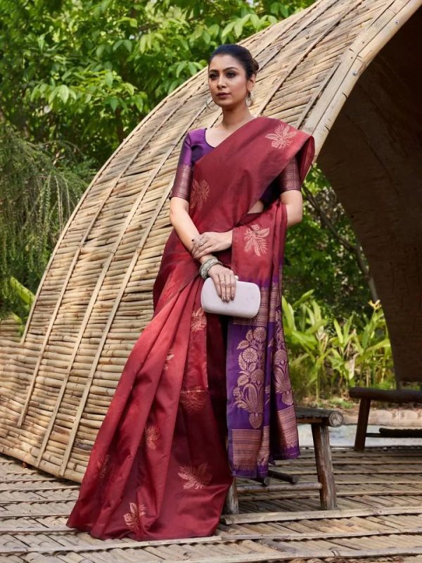KPR 257 Maroon Soft Lichi Silk Saree with Lace Work & Lace Border. Now at just ₹1349. Delivery 4-6 Working Days. Shop now. | Sarees, Bollywood Sarees, Creative Sarees, Designer Sarees, Embroidered Sarees, Ethnic Saree, Modern Digital sarees, Party Wear Sarees