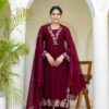 BE 385 Maroon Color Rayon Slub Cotton Embroidery Wor Salwar Suit Casual, Wedding, Festive, Events . Expected Delivery  4-6 Working Days @1899/- only      | Jump Suits, Salwar suit, Casual Suits, Creative suits, Designer Suits, Palazzo Suits, Party Wear Suits, Patiala Suits, Straight Suits