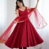 KB 285 Maroon in Roman Silk Chanderi Mirror Work & Lace Work Gown . Best Price ₹1929. Delivery 4-6 Working Days. Shop now. | Jump Suits, Salwar suit, Casual Suits, Creative suits, Designer Suits, Palazzo Suits, Party Wear Suits, Patiala Suits, Straight Suits