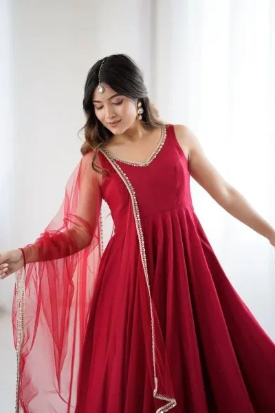 KB 285 Maroon in Roman Silk Chanderi Mirror Work & Lace Work Gown . Best Price ₹1929. Delivery 4-6 Working Days. Shop now. | Jump Suits, Salwar suit, Casual Suits, Creative suits, Designer Suits, Palazzo Suits, Party Wear Suits, Patiala Suits, Straight Suits