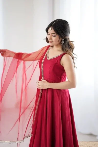 KB 285 Maroon in Roman Silk Chanderi Mirror Work & Lace Work Gown . Best Price ₹1929. Delivery 4-6 Working Days. Shop now. | Jump Suits, Salwar suit, Casual Suits, Creative suits, Designer Suits, Palazzo Suits, Party Wear Suits, Patiala Suits, Straight Suits