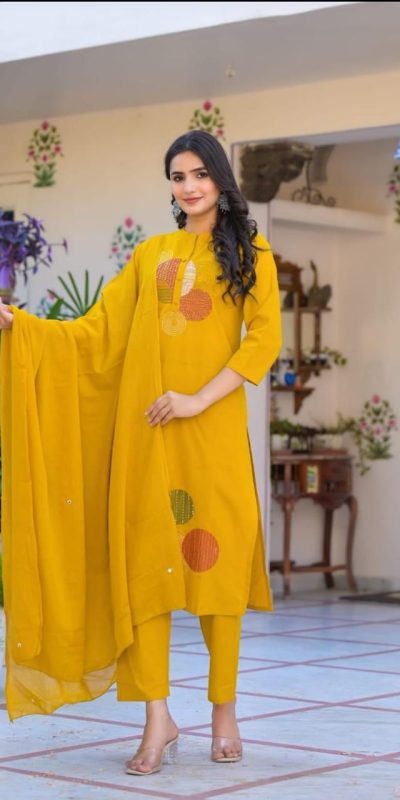 MF 800 Mustered with Embroidery Work & Mirror Work Mustered Chanderi Salwar Suit . Exclusive Offer ₹1599. Delivery 4-6 Working Days. Shop now. | Jump Suits, Salwar suit, Casual Suits, Creative suits, Designer Suits, Palazzo Suits, Party Wear Suits, Patiala Suits, Straight Suits