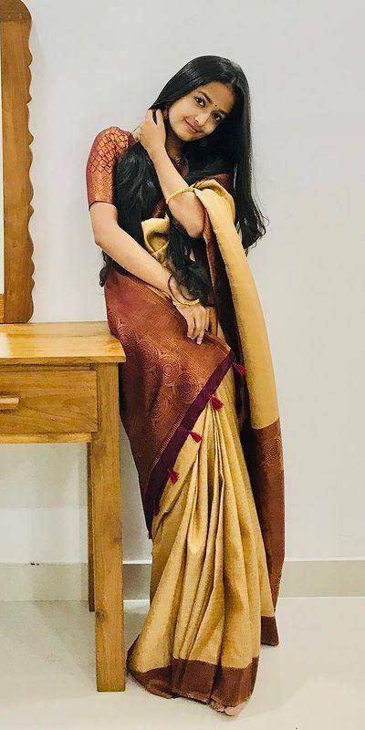 KPR 143 Mustered Color Soft Lichi Silk with Designer Work Saree . Special Price ₹1449. Delivery 4-6 Working Days. Shop now. | Sarees, Bollywood Sarees, Creative Sarees, Designer Sarees, Embroidered Sarees, Ethnic Saree, Modern Digital sarees, Party Wear Sarees