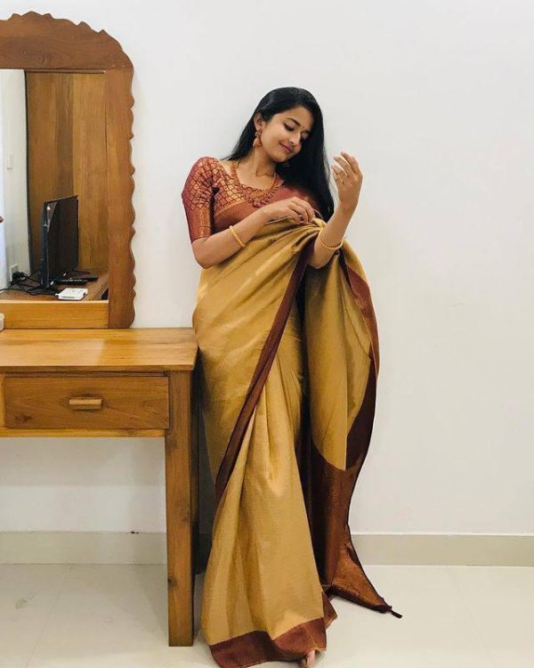 KPR 143 Mustered Color Soft Lichi Silk with Designer Work Saree . Special Price ₹1449. Delivery 4-6 Working Days. Shop now. | Sarees, Bollywood Sarees, Creative Sarees, Designer Sarees, Embroidered Sarees, Ethnic Saree, Modern Digital sarees, Party Wear Sarees