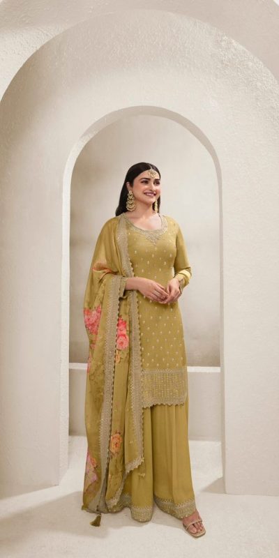 FC V 67831 Mustered in Viscose Chinon Zari Work & Embroidery Work Salwar Suit . Grab it for ₹3049. Delivery 4-6 Working Days. Shop now. | Jump Suits, Salwar suit, Casual Suits, Creative suits, Designer Suits, Palazzo Suits, Party Wear Suits, Patiala Suits, Straight Suits