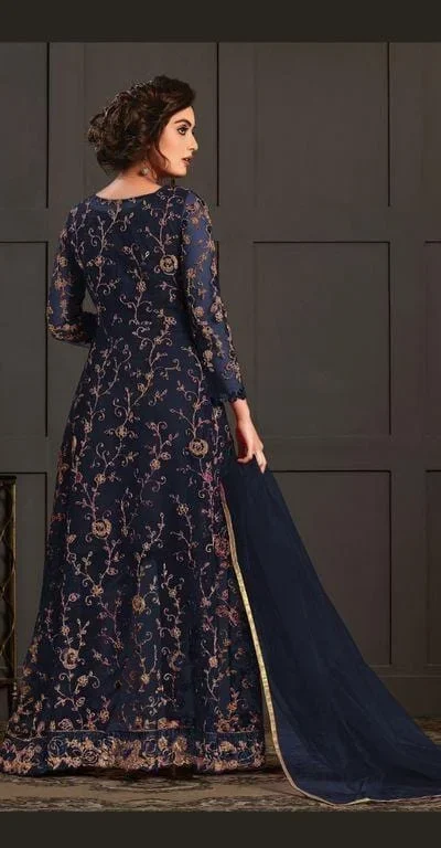 FC 4592 Navy Blue Net Salwar Suit with Stone Work. Wedding, Party, Festive, Events, Now at just ₹2449. Delivery 4-6 Working Days. Shop now. | Jump Suits, Salwar suit, Casual Suits, Creative suits, Designer Suits, Palazzo Suits, Party Wear Suits, Patiala Suits, Straight Suits