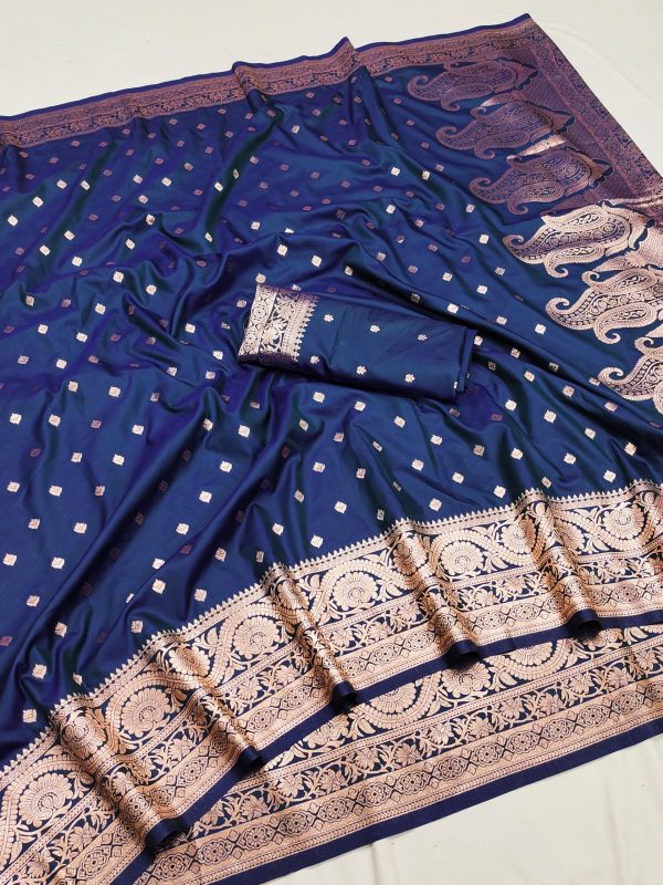MB 1132 Navy Blue Banarasi silk Saree Perfect for Wedding, Party, Traditional Day, Lohri, Durga Puja – . Festive Deal ₹1849. Delivery 4-6 Working Days. | Sarees, Bollywood Sarees, Creative Sarees, Designer Sarees, Embroidered Sarees, Ethnic Saree, Modern Digital sarees, Party Wear Sarees
