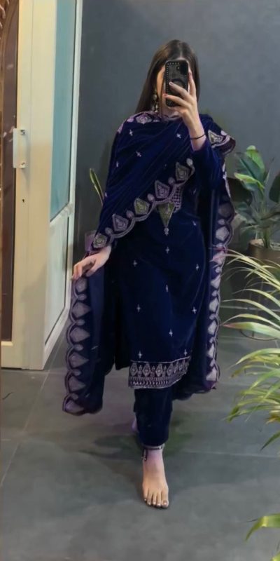 VLM 229 Navy Blue Viscose Velvet Salwar Suit Perfect for Wedding, Party, Cultural Events, Sangeet, Baby Shower – . Best Price ₹2149. Delivery 4-6 Working | Jump Suits, Tops & Bottoms, Track Suits, Salwar suit, Casual Suits, Creative suits, Designer Suits, Palazzo Suits, Party Wear Suits, Patiala Suits, Straight Suits, Trendy Wear