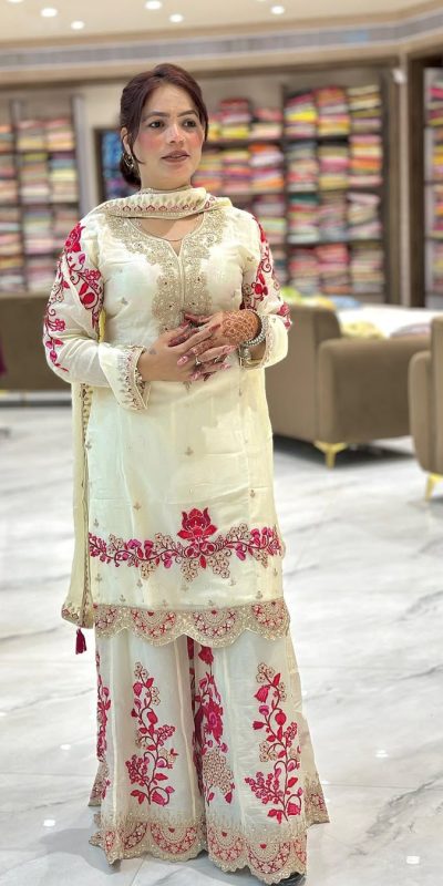 NF 1240 Off White in Chinon Silk Lace Work & Embroidery Work Salwar Suit . Affordable Price ₹2549. Delivery 4-6 Working Days. Shop now. | Jump Suits, Salwar suit, Casual Suits, Creative suits, Designer Suits, Palazzo Suits, Party Wear Suits, Patiala Suits, Straight Suits