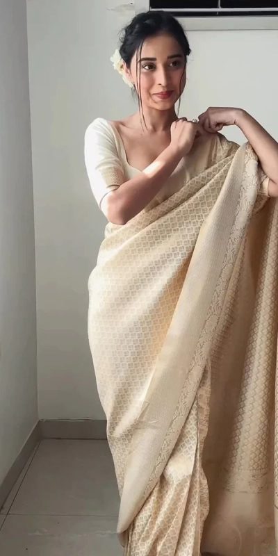 KPR 176 Off White Soft Lichi Silk Saree Perfect for Wedding, Party, Family Gatherings, Baisakhi, Holi – . Now at just ₹1499. Delivery 4-6 Working | Sarees, Bollywood Sarees, Creative Sarees, Designer Sarees, Embroidered Sarees, Ethnic Saree, Modern Digital sarees, Party Wear Sarees