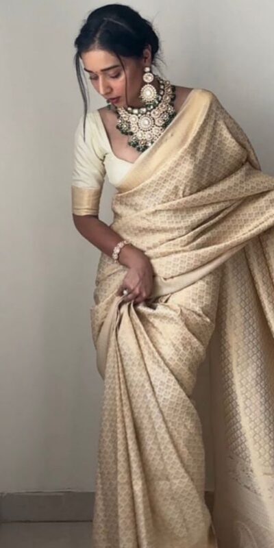 KPR 176 Off White Soft Lichi Silk Saree Perfect for Wedding, Party, Family Gatherings, Baisakhi, Holi – . Now at just ₹1499. Delivery 4-6 Working | Sarees, Bollywood Sarees, Creative Sarees, Designer Sarees, Embroidered Sarees, Ethnic Saree, Modern Digital sarees, Party Wear Sarees