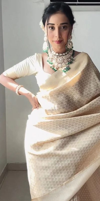 KPR 176 Off White Soft Lichi Silk Saree Perfect for Wedding, Party, Family Gatherings, Baisakhi, Holi – . Now at just ₹1499. Delivery 4-6 Working | Sarees, Bollywood Sarees, Creative Sarees, Designer Sarees, Embroidered Sarees, Ethnic Saree, Modern Digital sarees, Party Wear Sarees