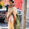 Off White Soft Lichi Silk Lace Border Work Saree