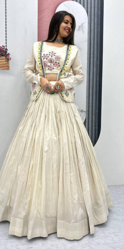 PC 522 Off White Tissue Simmer Lehenga Choli Perfect for Wedding, Party, Cultural Events, Diwali, Ganesh Chaturthi – . Exclusive Offer ₹3049. Deli | Jump Suits, Salwar suit, Casual Suits, Creative suits, Designer Suits, Palazzo Suits, Party Wear Suits, Patiala Suits, Straight Suits