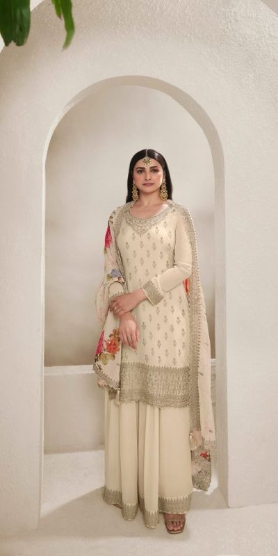 FC V 67831 Off White in Viscose Chinon Zari Work & Embroidery Work Salwar Suit . Grab it for ₹3049. Delivery 4-6 Working Days. Shop now. | Jump Suits, Salwar suit, Casual Suits, Creative suits, Designer Suits, Palazzo Suits, Party Wear Suits, Patiala Suits, Straight Suits