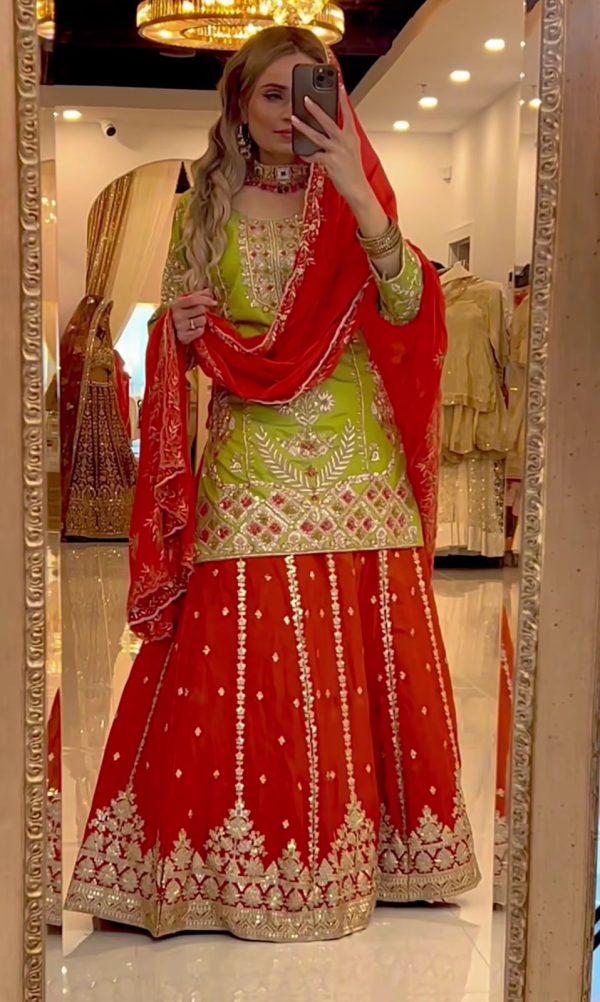 ND 5049 Parrot Green Chinon Silk with Lace Work & Embroidery Work Salwar Suit . Available at ₹2449 only. Delivery 4-6 Working Days. Shop now. | Jump Suits, Salwar suit, Casual Suits, Creative suits, Designer Suits, Palazzo Suits, Party Wear Suits, Patiala Suits, Straight Suits