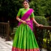 LNB 2028 Parrot Green Embroidery Work & Zari Work Lehenga Choli in Cream Poly Cotton. Available at ₹1999 only. Delivery 4-6 Working Days. Shop now. | Lehenga, Bollywood Lehenga, Creative Lehenga, Designer Lehenga, Embroidered Lehenga, Party Wear Lehenga