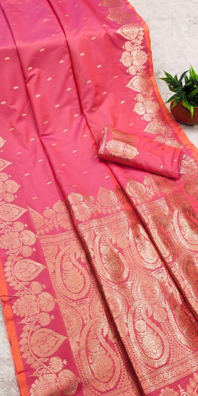 MB 142 Peach Banarasi Silk with Zari Work & Lace Work Saree . Affordable Price ₹1899. Delivery 4-6 Working Days. Shop now. | Sarees, Bollywood Sarees, Creative Sarees, Designer Sarees, Embroidered Sarees, Ethnic Saree, Modern Digital sarees, Party Wear Sarees