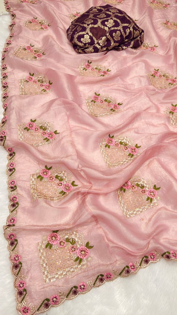 SC 239 Pink Georgette With Lace Work & Lace Border Saree . Wedding, Party, Festive, Events, Exclusive Offer ₹1599. Delivery 4-6 Working Days. Shop now. | Sarees, Bollywood Sarees, Creative Sarees, Designer Sarees, Embroidered Sarees, Ethnic Saree, Modern Digital sarees, Party Wear Sarees