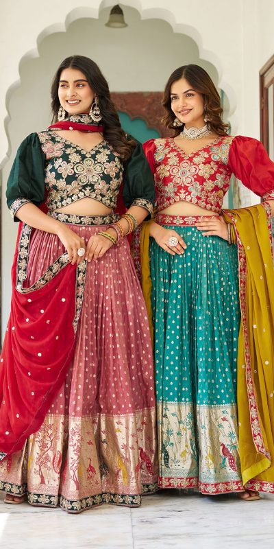 Ram 104 Peach mono silk Lehenga Choli Perfect for Wedding, Party, Anniversary, Onam, Ethnic Day – . Festive Deal ₹3149. Delivery 4-6 Working Days. | Lehenga, Bollywood Lehenga, Creative Lehenga, Designer Lehenga, Embroidered Lehenga, Party Wear Lehenga