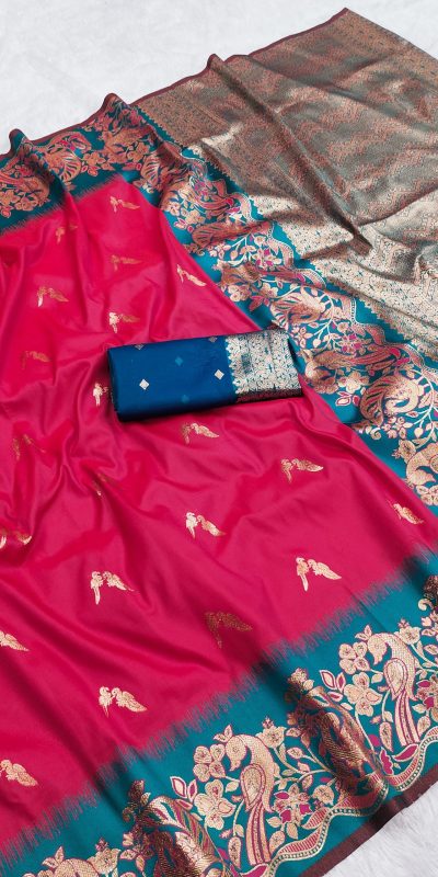 MB 3308 Pink Banarasi Silk Saree Perfect for Wedding, Party, Holi, Reception, Raksha Bandhan – . Special Price ₹1999. Delivery 4-6 Working Days. Shop n | Sarees, Bollywood Sarees, Creative Sarees, Designer Sarees, Embroidered Sarees, Ethnic Saree, Modern Digital sarees, Party Wear Sarees
